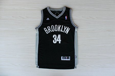 Maillot De Basket Brooklyn Nets Paul Anthony Pierce 34 Tissus Sportif Fans Edition Noir